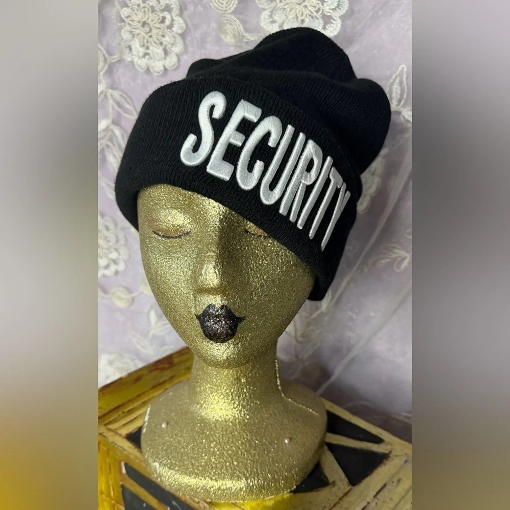 Black 'Security' Knit Beanie